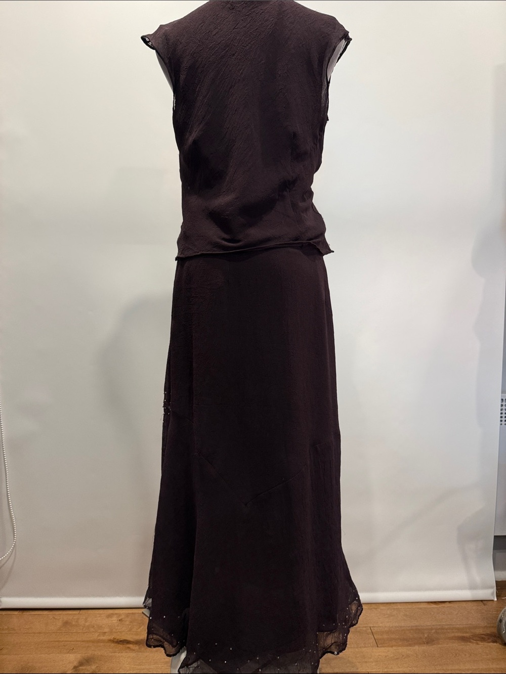 Jessica 2-Piece Beaded Evening Set | Deep plum color| Size 12 - Picture 3 of 10